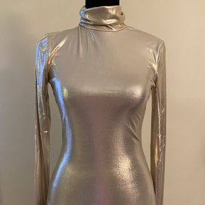 Long Sleeve Gold Turtle Neck